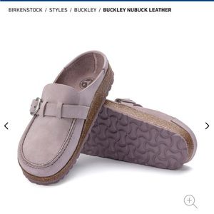 Birkenstock buckley nubuck leather slides lilac